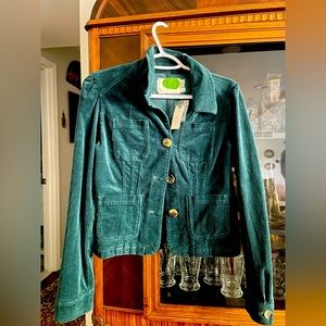 Anthropologie Emerald Green Corduroy Jacket